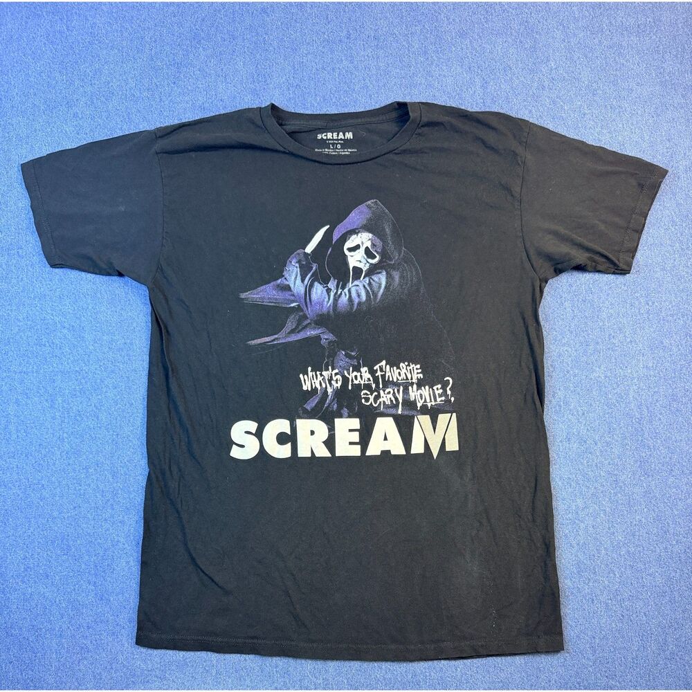 Scream Ghostface Men’s Large Black Halloween Movie T-Shirt Halloween